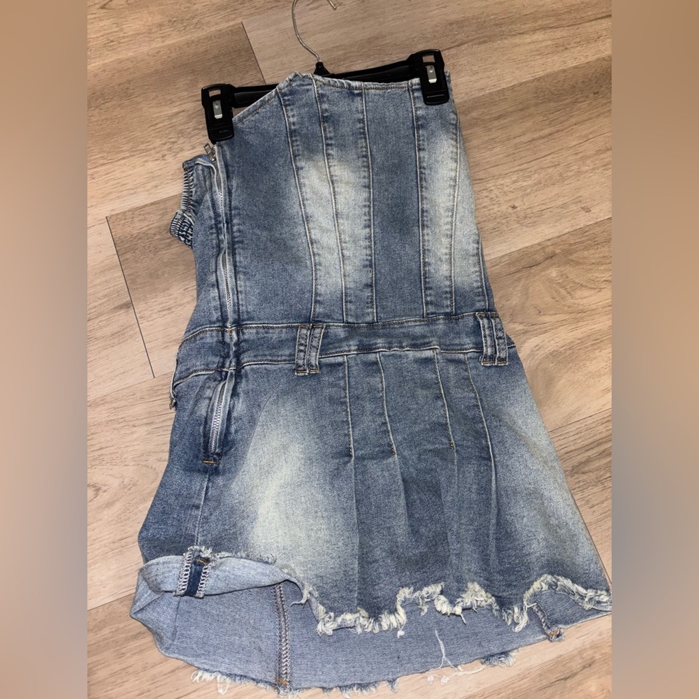 Petite denim dress
